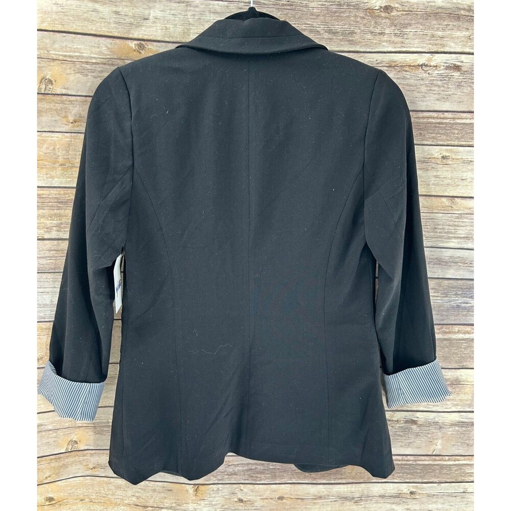 Women's Vylette Black Rolled Sleeve Open Front Blazer Size XS - Picture 5 of 5
